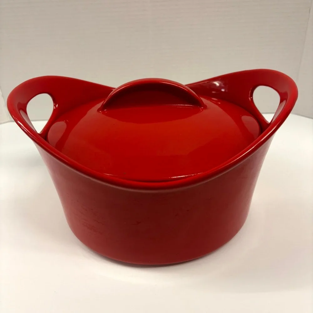 Red Ceramic Casserole Dish w/Lid 10